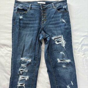 Ripped Denim Skinny Jeans